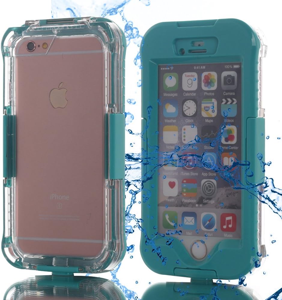 iPhone 6S Plus Waterproof Case, oneCase Crystal Clear Water Resistant Underwater Shockproof SnowProof DirtProof Full Sealed Case Cover for Apple iPhone 6 Plus/6S Plus 5.5 inch (Mint Green)