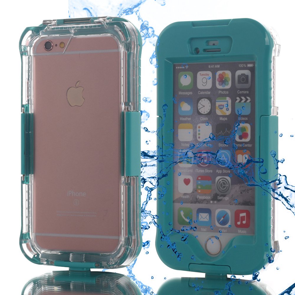 iPhone 6S Plus Waterproof Case, oneCase Crystal Clear Water Resistant Underwater Shockproof SnowProof DirtProof Full Sealed Case Cover for Apple iPhone 6 Plus/6S Plus 5.5 inch (Mint Green)