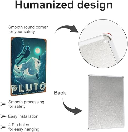 Miniatura 3 de Póster de metal Climb Plutón para decoración de pared, decoración de arte retro, placa de metal de 8 x 12 pulgadas