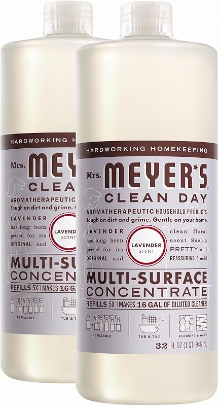 Mrs. MEYER'S CLEAN DAY Concentrado de Limpador para Múltiplas Superfícies, Lavanda, Pacote com 2