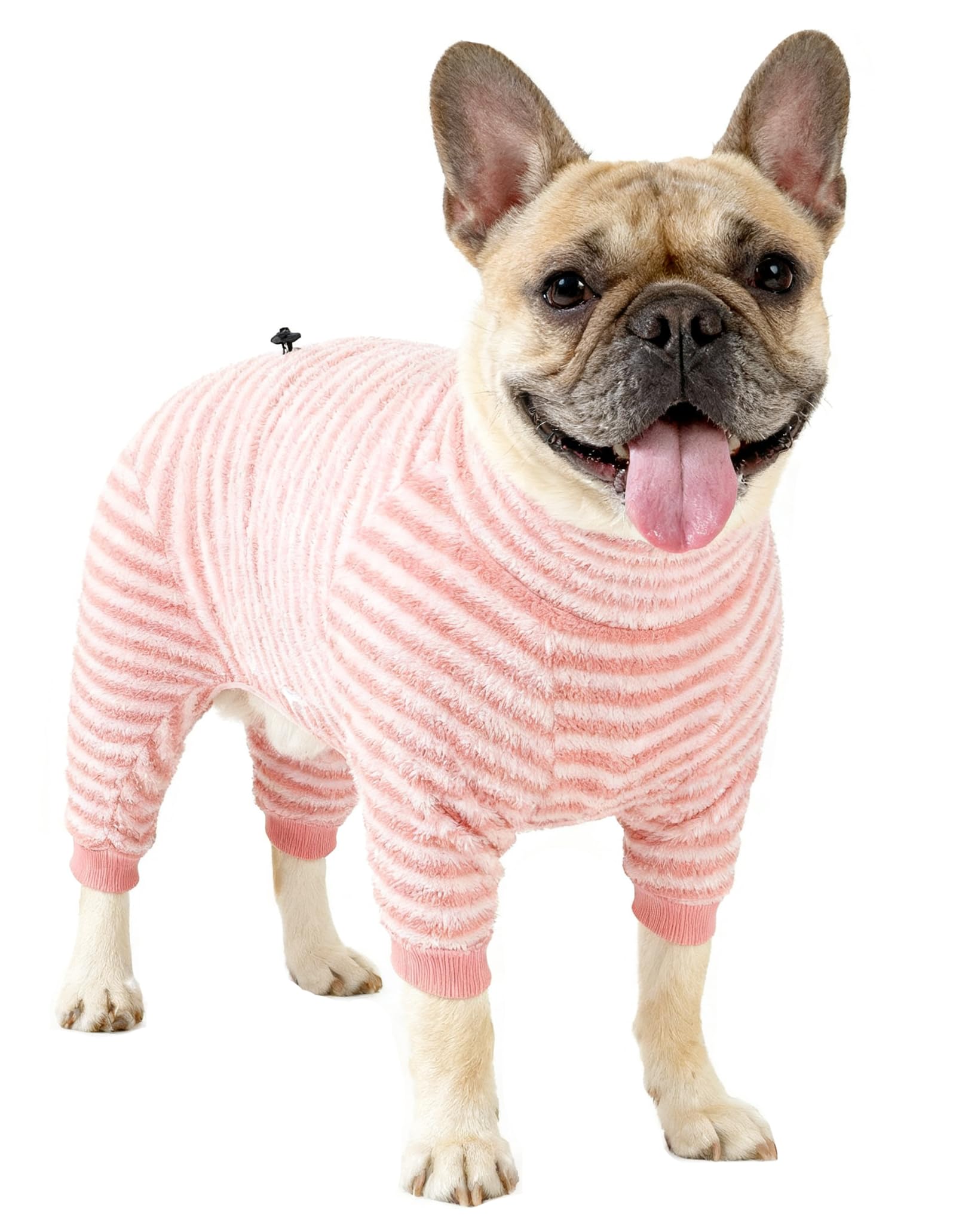 Pijama de forro polar para perros pequeños mamelucos a rayas para mascotas XS