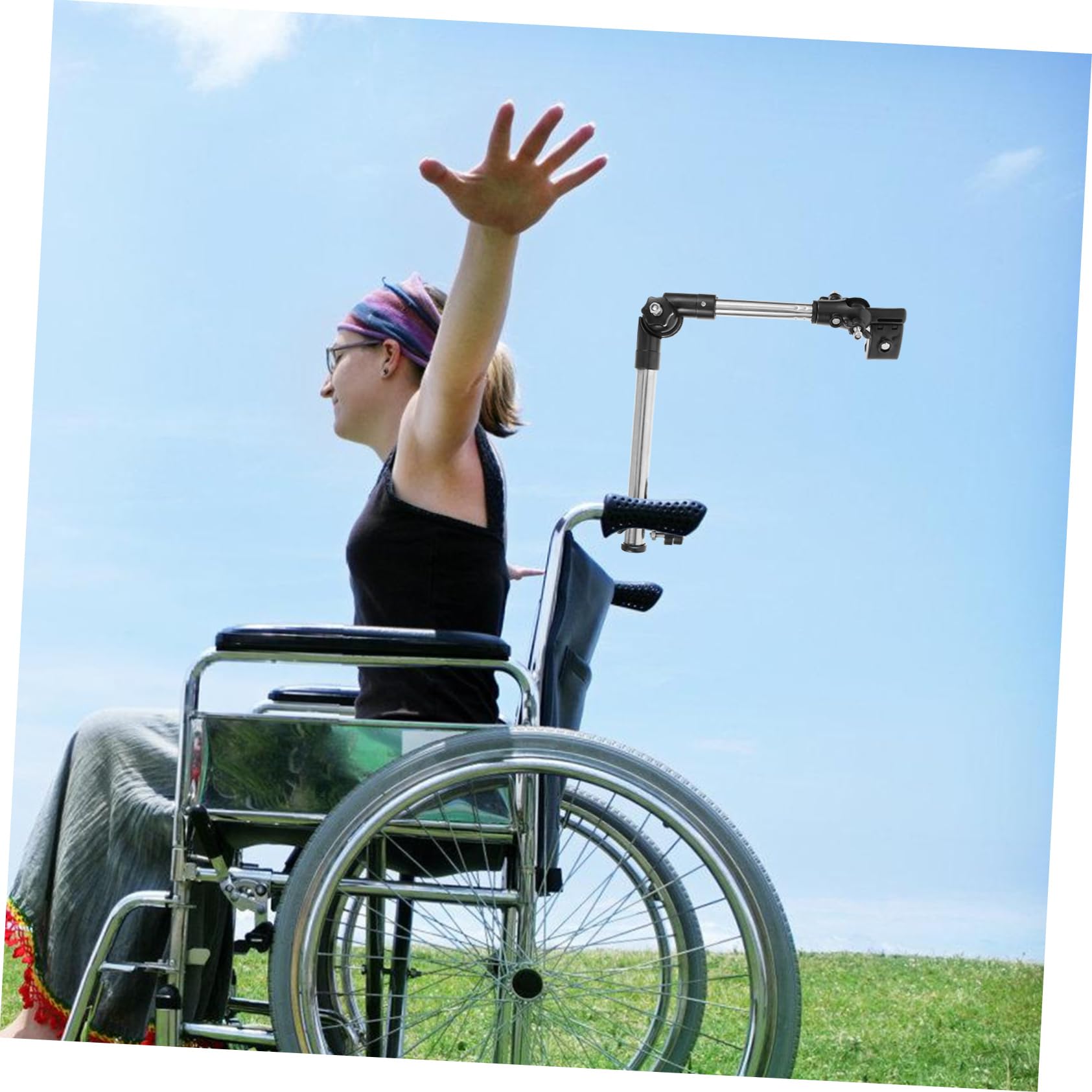 BRIGHTFUFU Multipurpose Umbrella Clamp Holder Bike Umbrella Bracket for Various Vehicles Durable Easy to Use