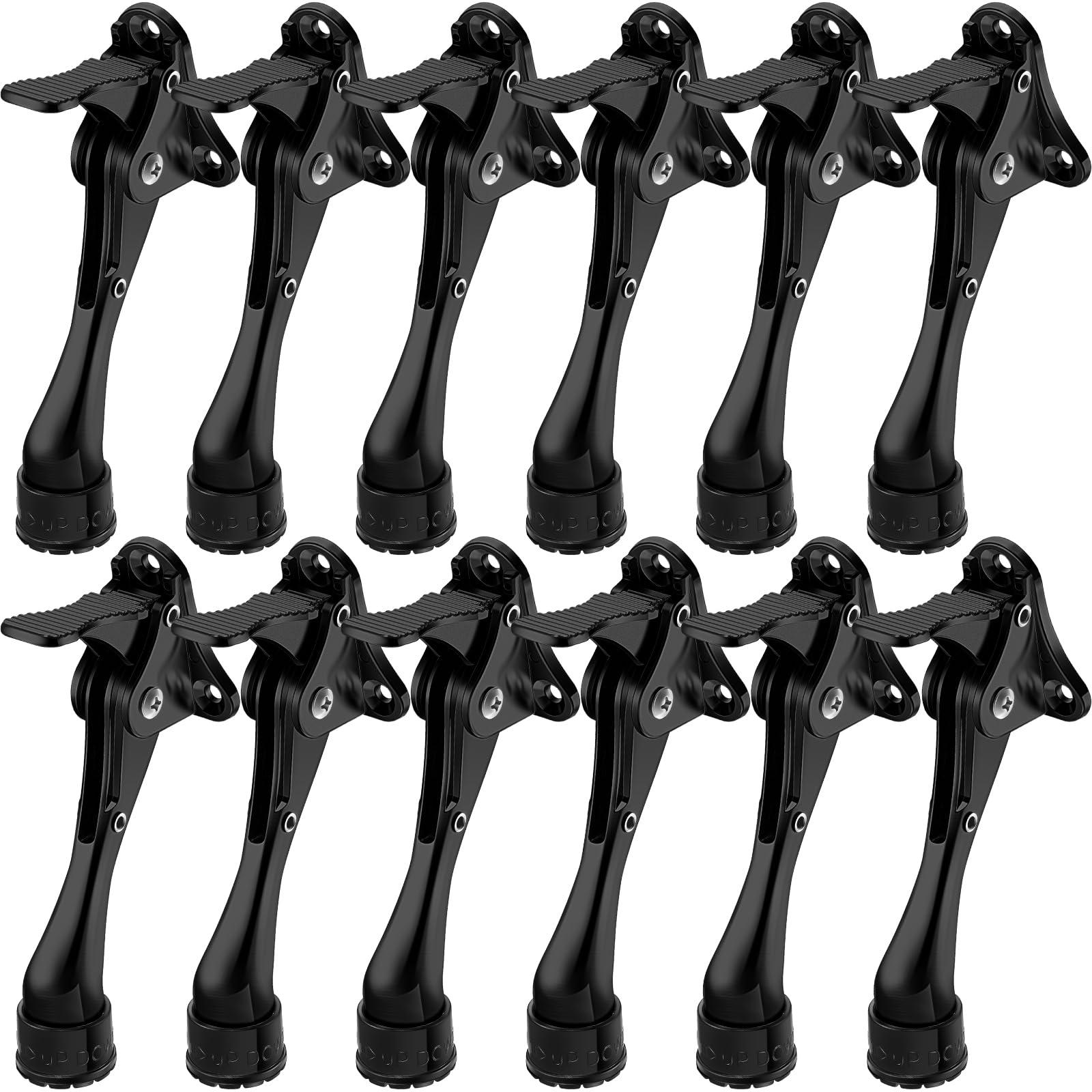 Butées de porte robustes Chumia lot de 12 cales réglables noires