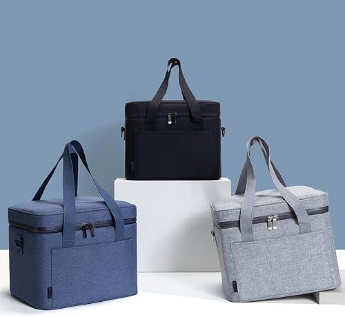 Miniatura 8 de Aprikostein Bolsa enfriadora plegable mediana de 17 litros con aislamiento para viajes, bolsas de almuerzo pequeñas de trabajo para hombres y