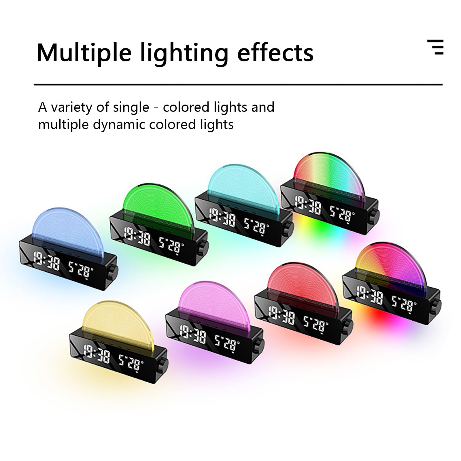 Sveglia con Luce Alba E Doppia Modalità Di Sveglia, Lampada Da Comodino LED con Cambio Di Colore, Display Digitale per Simulazione Naturale Dell'alba e Aiuto Al Sonno(Black)