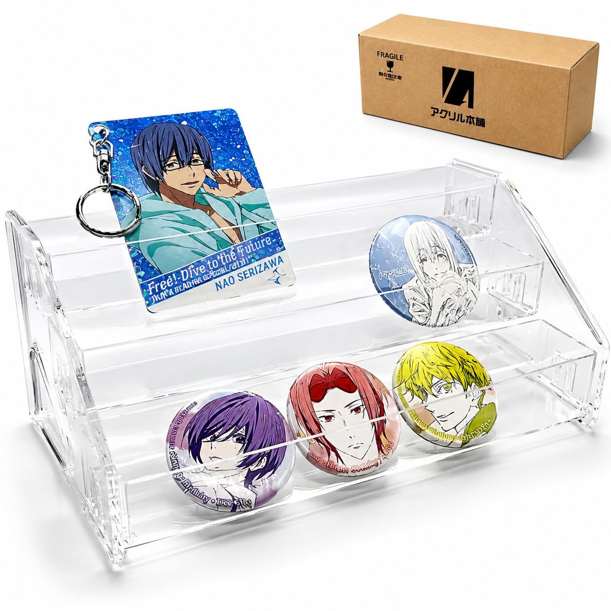 Amazon｜アクリル本舗 缶バッジ ディスプレイスタンド 棚 収納