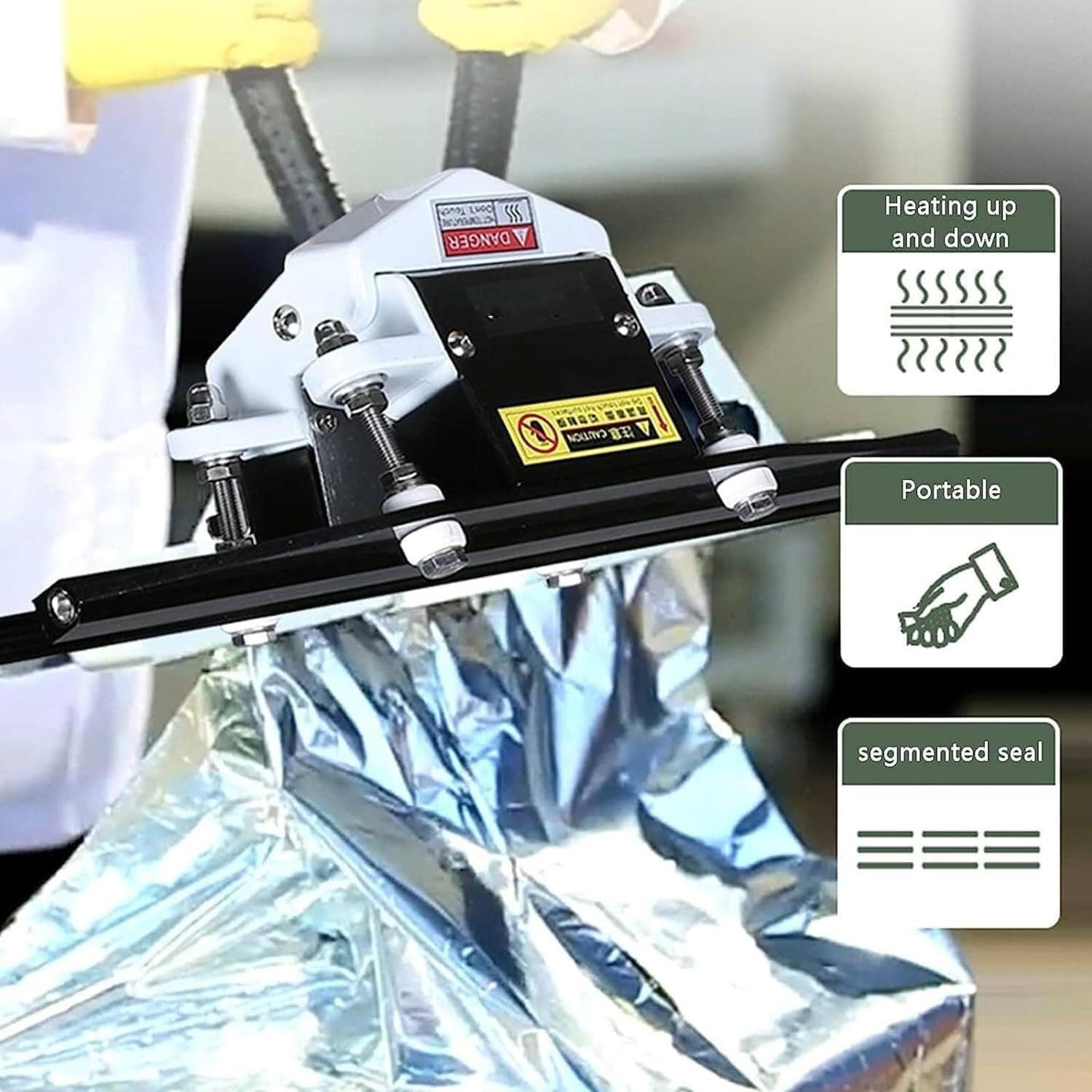 Sigillatrice Crimpatrice Piccola E Portatile, Macchina Sigillatrice Crimpatrice Portatile Con Controllo Della Temperatura Da 0 A 300 ℃, For Sacchetti In Mylar, Sacchetti In Alluminio, Sacchetti In Cel