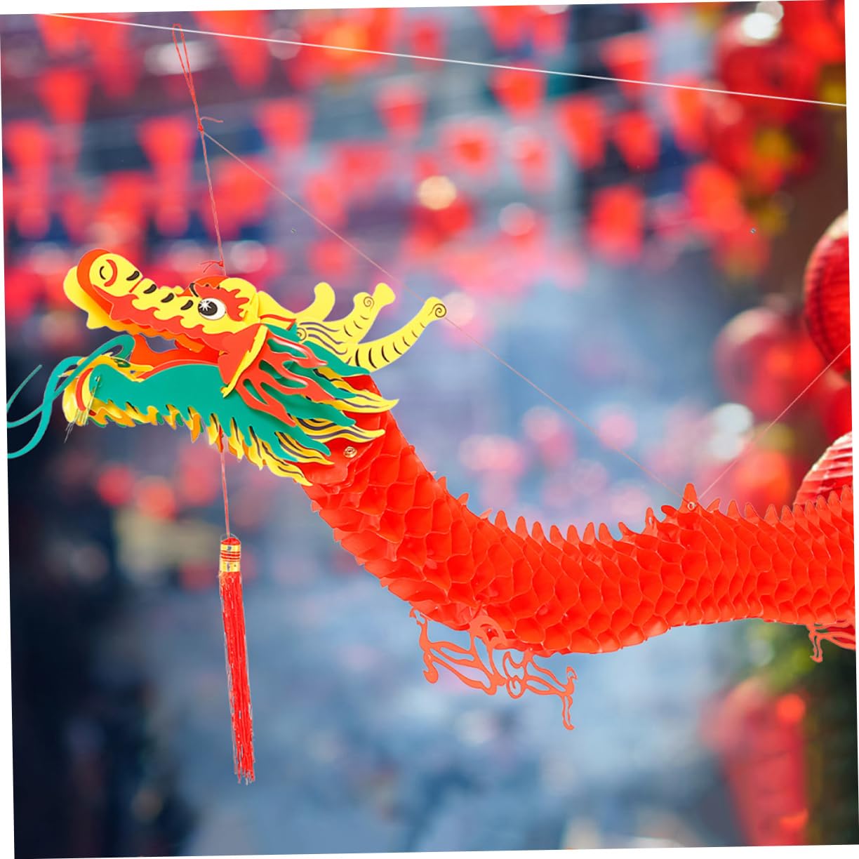 Zerodeko 4stücke Chinesische Drachen-hängedekoration Für Neujahr Einzigartige Frühlingsfest-Ornamente Für Garten Und Feierlichkeiten