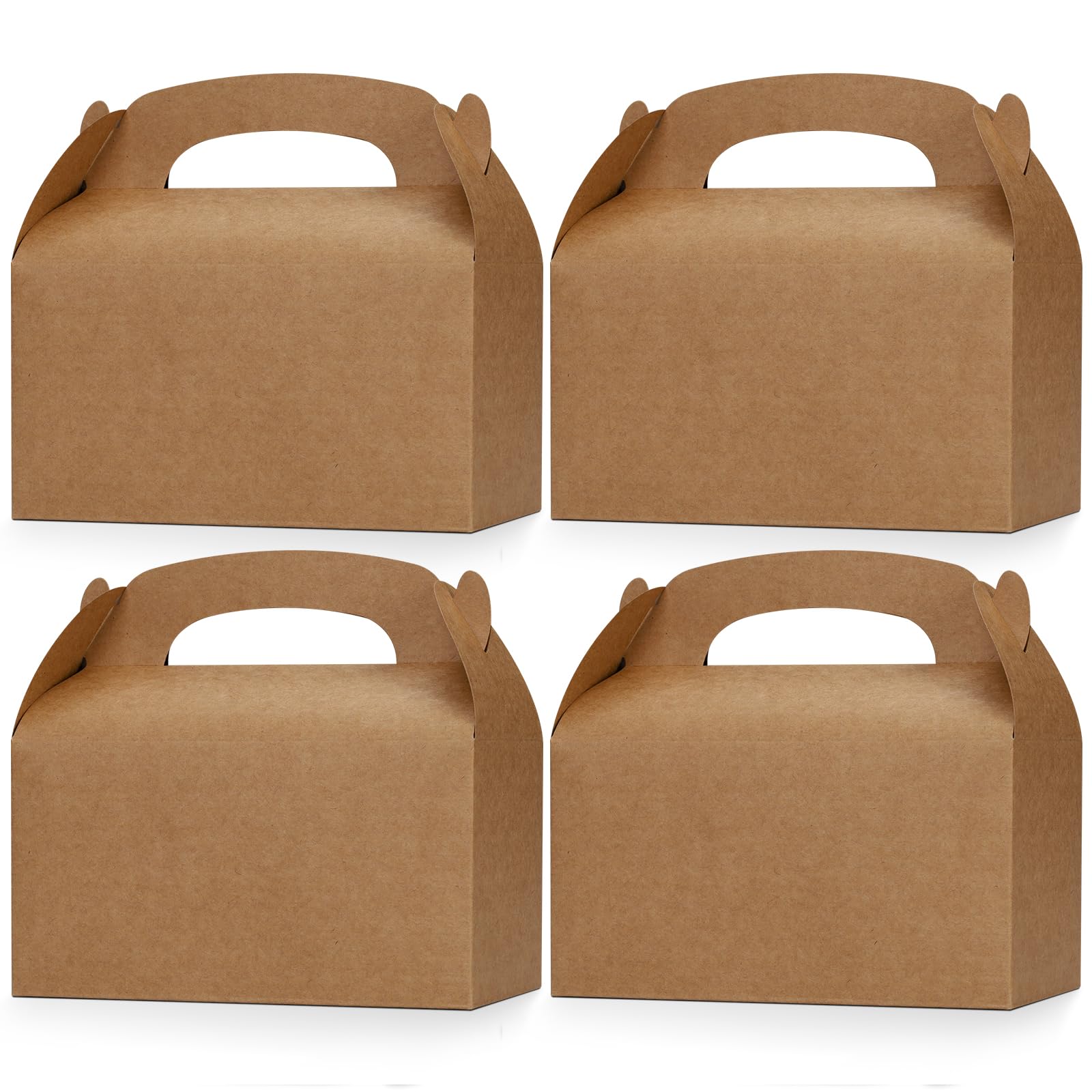 GXFCING 15 Pack Party Favor Treat Boxes, Kraft Paper Gable Gift Boxes with Handles, 16 x 9 x 8.6 cm Gift Wrapping Box for Candy Snack Birthday Wedding Baby Shower Holiday Party
