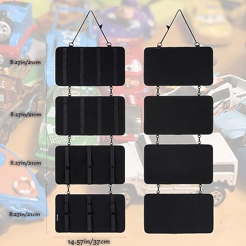 Miniatura 3 de HUHYNN Vitrina colgante compatible con 52 ruedas calientes organizador colgante para ruedas calientes con 4 paneles desmontables para almacenamiento