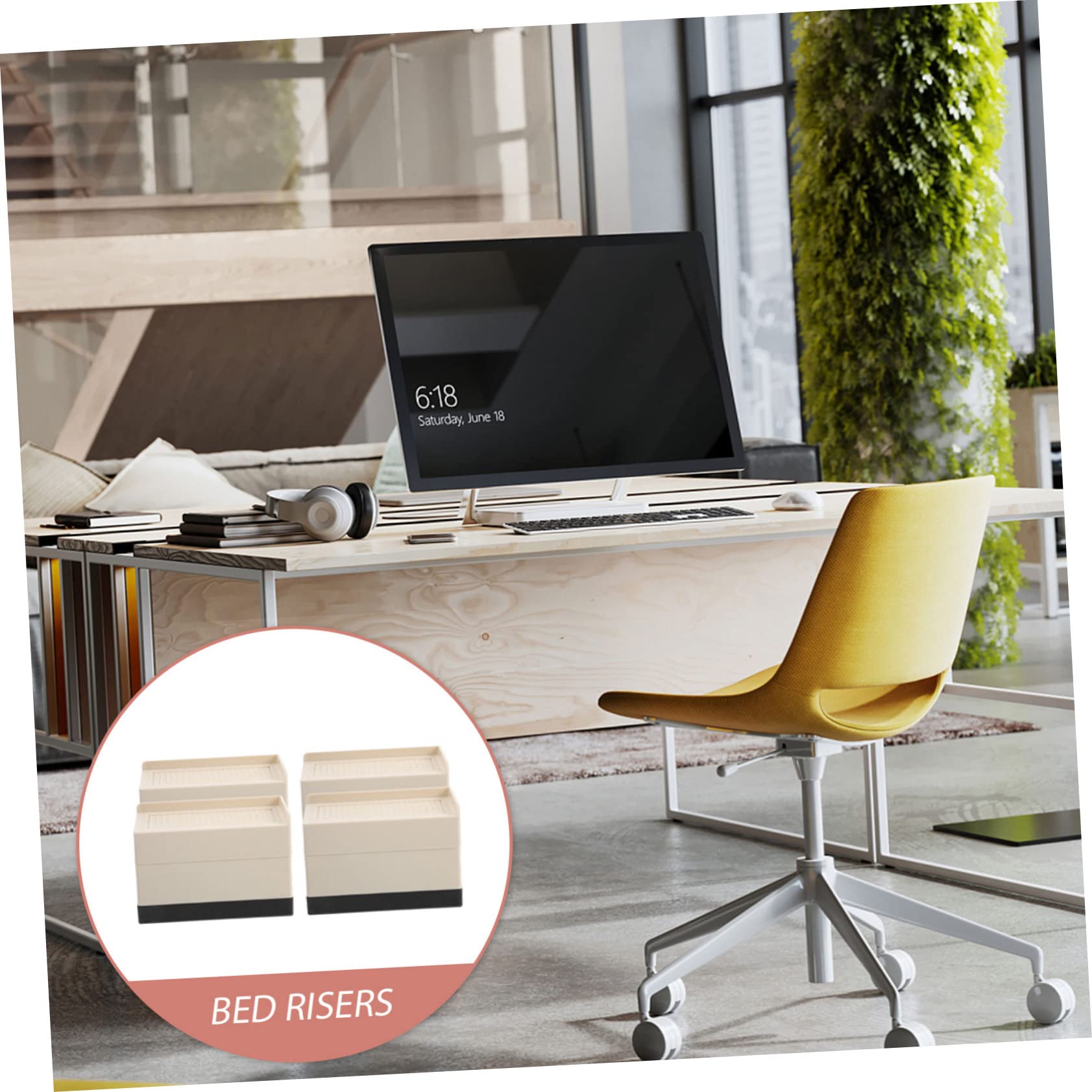 Ciieeo 4Pcs Nonslip Furniture Risers for Bed Couch TPU Lifter for Table Legs Chair Height Extenders Increases Storage Space Under Furniture Height for Home Appliances