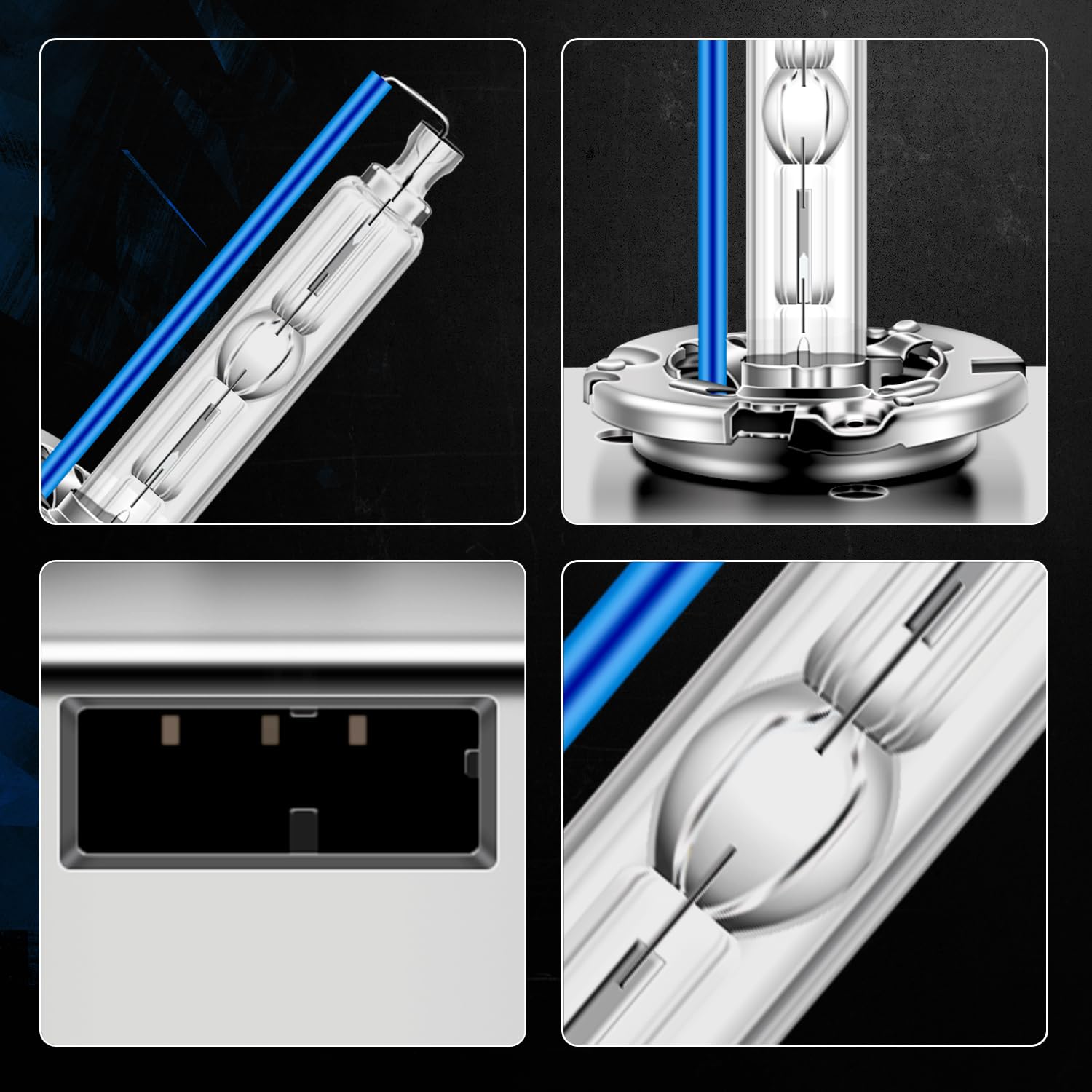 D5S Xenon Brenner 8000K Diamond Blaulicht HID Scheinwerferbirnen 35W Scheinwerferlampe Metallstents Base Auto Scheinwerfer Birne Autolampe, 2 Stücke