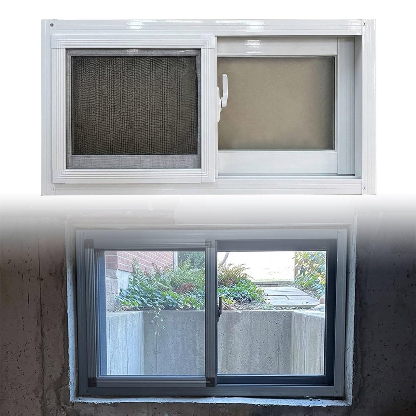 Ventana de aluminio con mosquitera para sótano que elimina la humedad y condensación