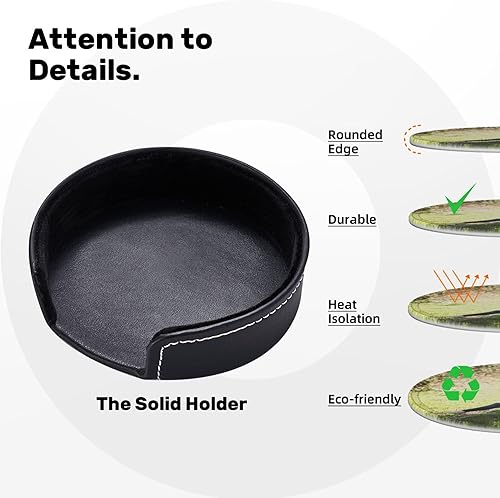 Miniatura 3 de Posavasos personalizados para bebidas, personaliza posavasos de cuero, añade tu diseño con tu foto, texto, logotipo, delicado posavasos de barra