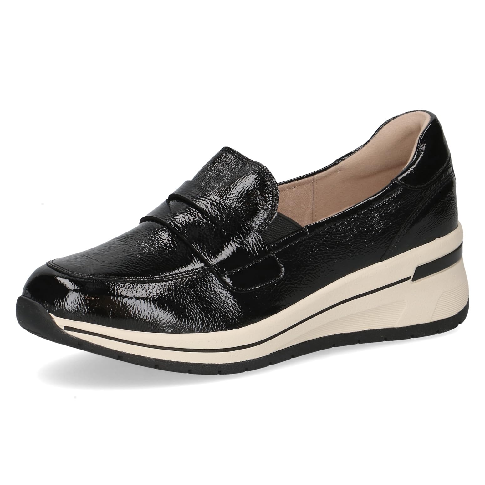CAPRICE Women's 9-24201-45 Slippers, Black Naplak, 38 EU Wide, Black Naplak, 6 UK