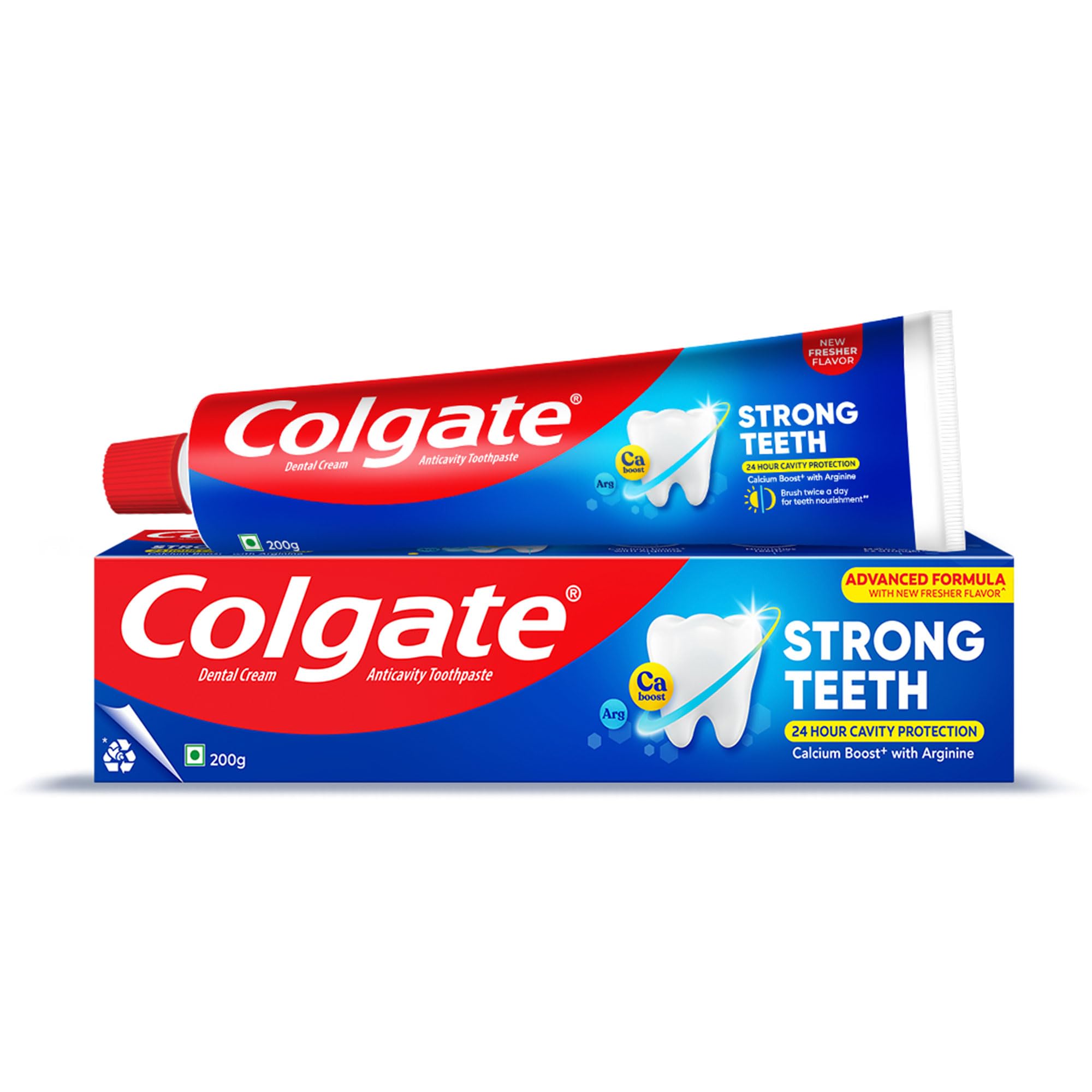 Colgate Strong Teeth Toothpaste with Amino Shakti for Cavity Protection - India's No.1 Toothpaste (200 g)