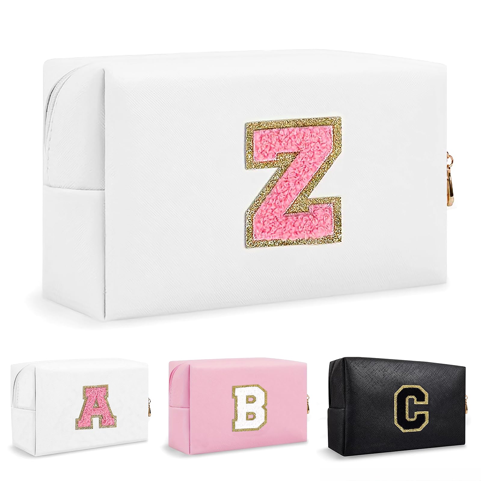 Bolsa de Maquillaje, Bolsa de Cosméticos Impermeable de Viaje, PU Cuero, Neceser de Baño, Bolsa De Aseo Y Almacenamiento para Mujer,Cosas Preppy para niñas Adolescentes (Letra A-Z) — view 126
