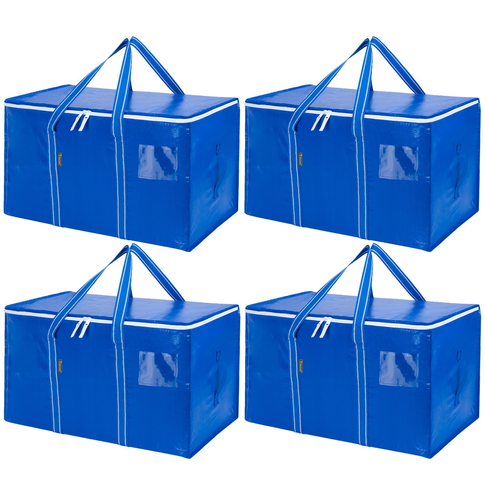 BALEINE 4-Pack Oversized Moving Bags with Reinforced Handles, Heavy-Duty Storage Tote for Clothes, Moving Supplies (Royal Blue, 4-Pack)