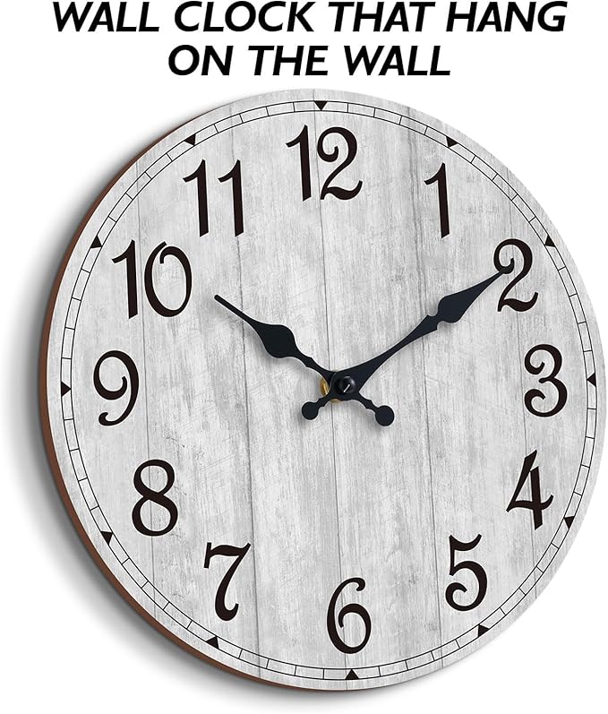 Reloj de Pared HYLANDA Rústico Gris 20 cm Silencioso miniatura 6