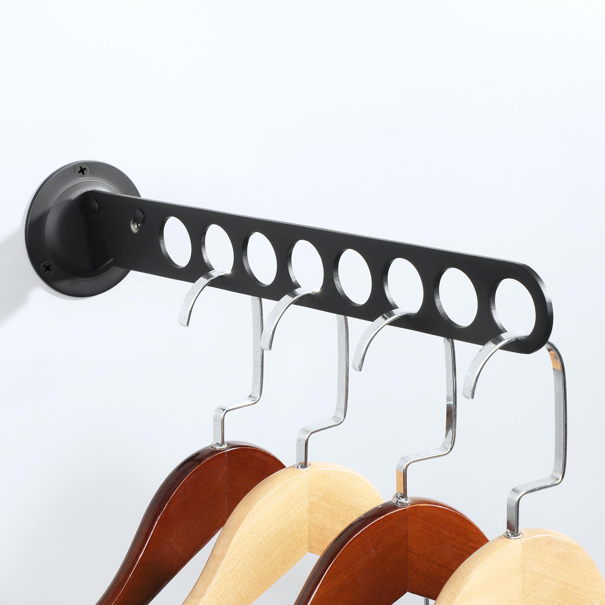 Clothing Racks for Hanging Clothes Garment Racks Wall Mounted Clothes Bar-Hanger Holder Hooks Heavy Duty Folding Drying Rack
