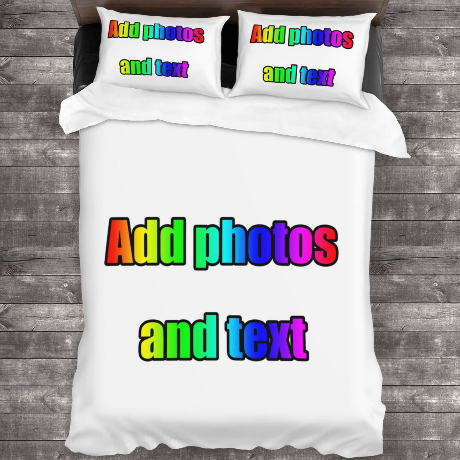 LZXSXZPersonalised Duvet Cover, 135×200cm Custom Photo Duvet Cover Set with 2 Pillowcase Print Any of Your Design Bedroom Bedding for Family Personalized Bedclothes Couples Baby Birthday Friendship