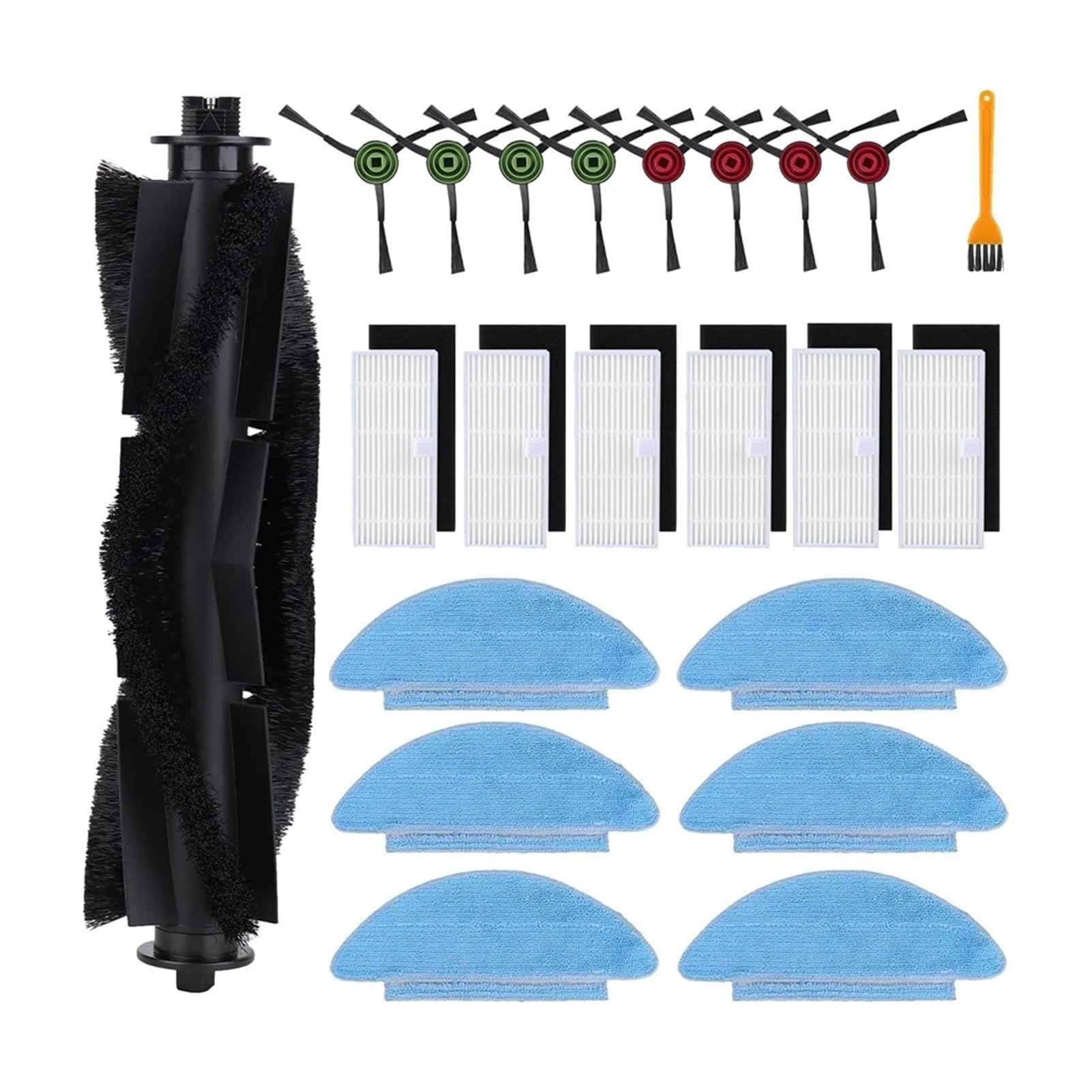 Compatible with Tikom L9000 Lubluelu SL60D Laresar L6 Nex Robot Vacuum Main Brush Side Brush Filter Mop Cloth Kit