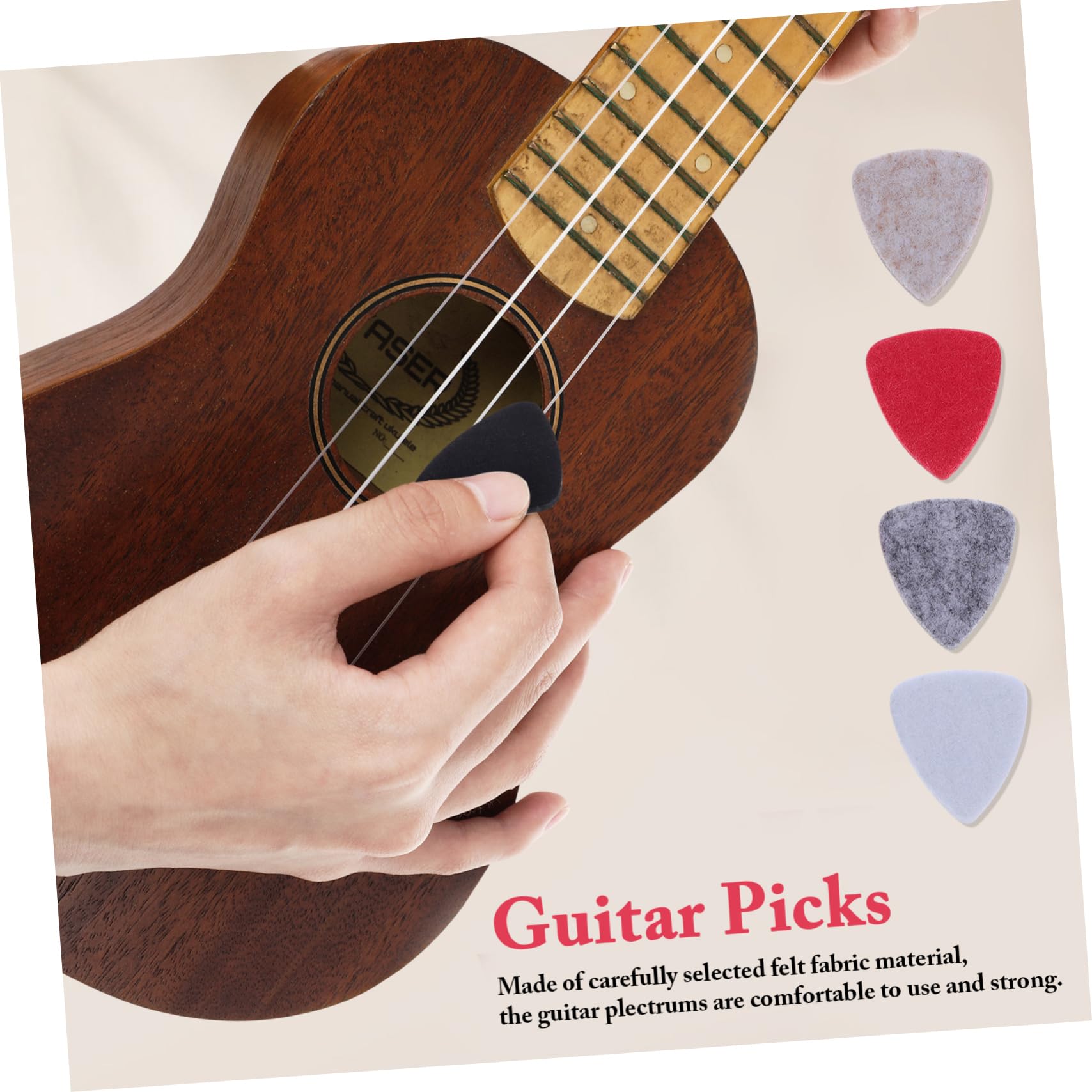 TOYANDONA 60piezas Púas De Guitarra De Fieltro Coloridas Plectros Para Guitarra Eléctrica y Ukelele Accesorios De Versátiles Para Manualidades