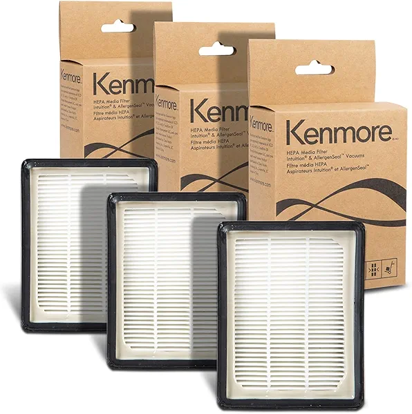 Kenmore K3010 HEPA Replacement Filter, 3 pack, for Upright Vacuum Cleaner BU4022, BU4050,BU4020, BU4018, BU3040, DU2012, DU2015, DU5080, DU5092, DU2001