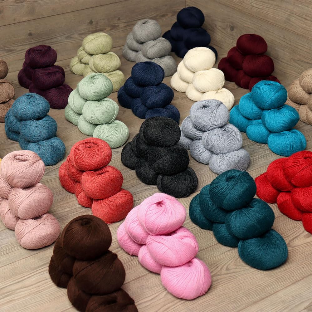 Set di 6 matasse di 6 matasse di 100% lana baby alpaca (300 grammi), peso DK, celestialmente morbido e perfetto per lavorare a maglia e uncinetto (verde salvia, DK – 6 matasse)