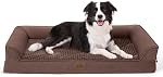 COZY KISS Lit de chien orthopédique pour Chien Extra Grande Taille, XL Bolster Pet Couch avec doublure imperméable, U Shaped Foam Sofa anti-dérapant fond avec lavable housse amovible, 112x81x18cm, gris