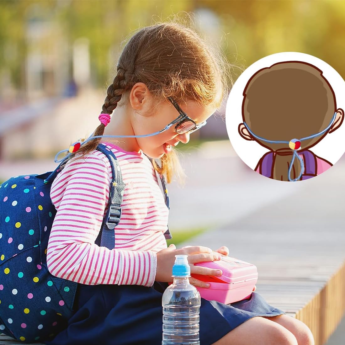 4 Pezzi Cinghie regolabili per occhiali, Laccio Occhiali Bambini,Fascia per Occhiali Sportivi,antiscivolo, senza coda, per occhiali da sole, adatto a ragazzi e ragazze