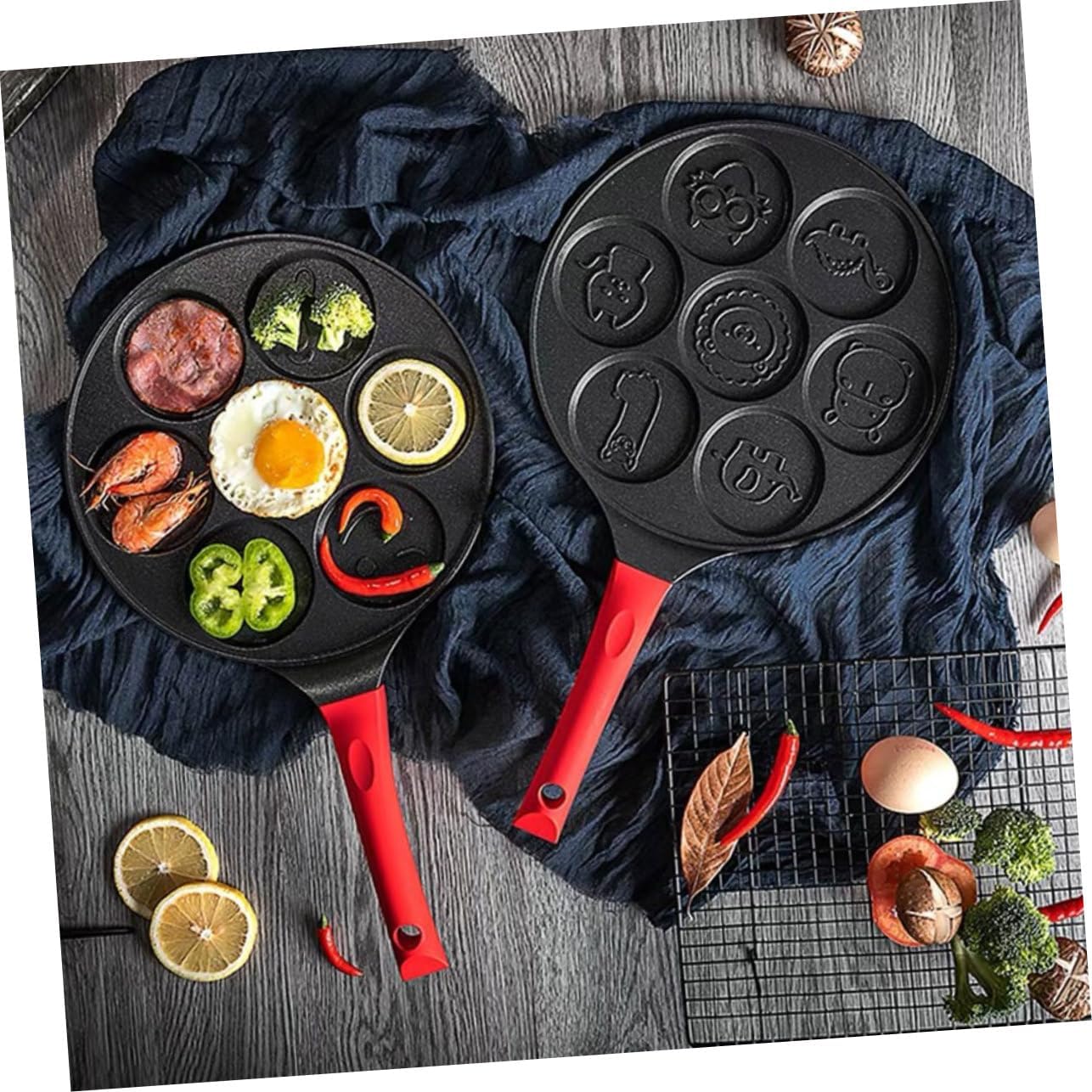 Zerodeko Quality Material Animal Shaped Non-stick Egg Frying Pan Household Waffle Pan Easy Cleaning