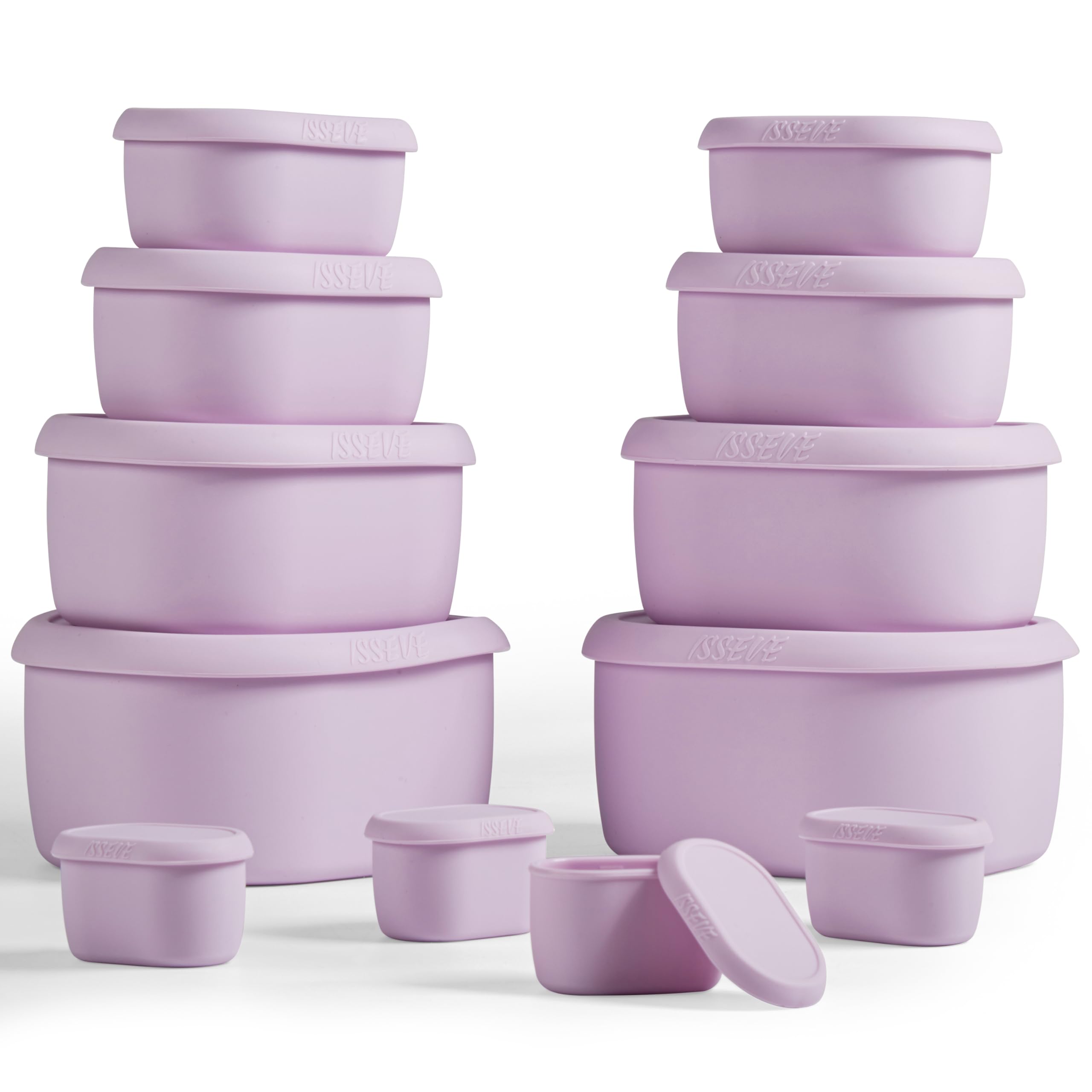Juego de 12 recipientes de silicona anidables para almacenamiento de alimentos con tapas, sin BPA, reutilizables, recipientes de silicona herméticos, aptos para congelador y lavavajillas (33.8