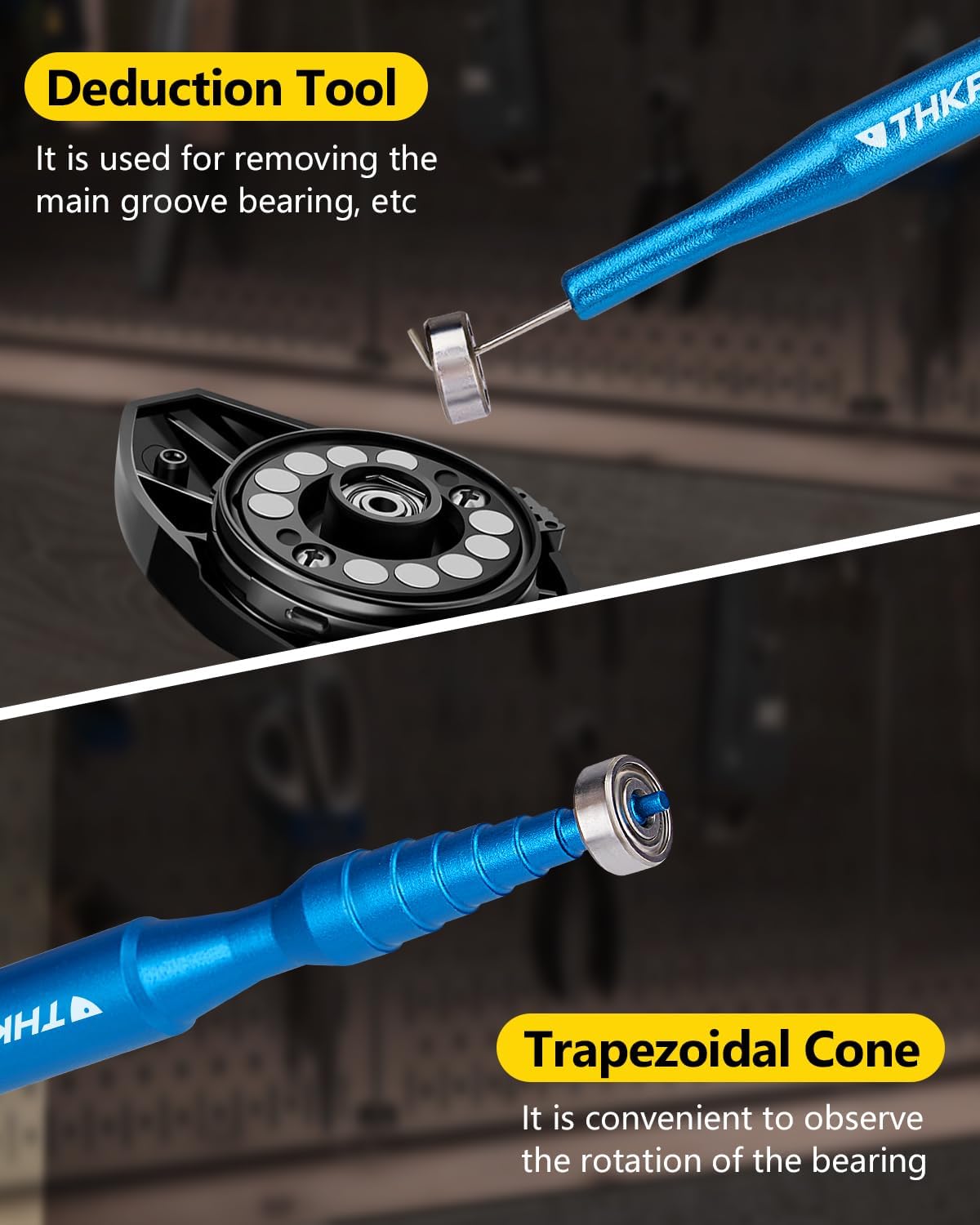 THKFISH Fishing Reel Maintenance Kit, Reel Repair Tool Kit, Fishing Reel Cleaning Set with Spool Pin Remover and 28 in 1 Screwdriver or 38 in 1 Electric Screwdriver