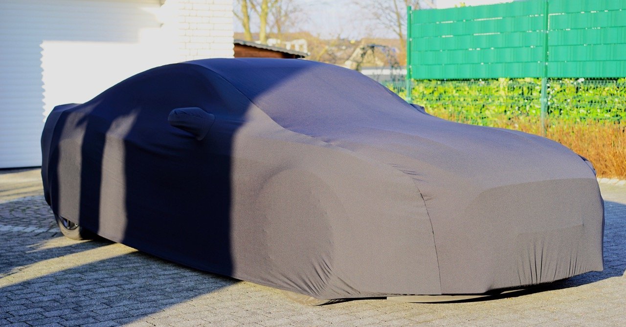 LEDmich Supersoft Stretch Indoor autoabdeckung Car Cover passend für Ford Mustang GT IV, V, VI Auto Schutzhülle Abdeckung Stoff Haube Schutz Hülle Tuch Abdeckung