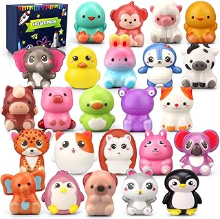 Squishies Fidget Toys for Kids, 24 PCS Cute Party Favors Slow Rising Squeeze Toys, Soft Foam Animals for Office Desk Decor, Birthday Goodie Bag Fillers, Christmas Stocking Stuffers, Classroom Prizes