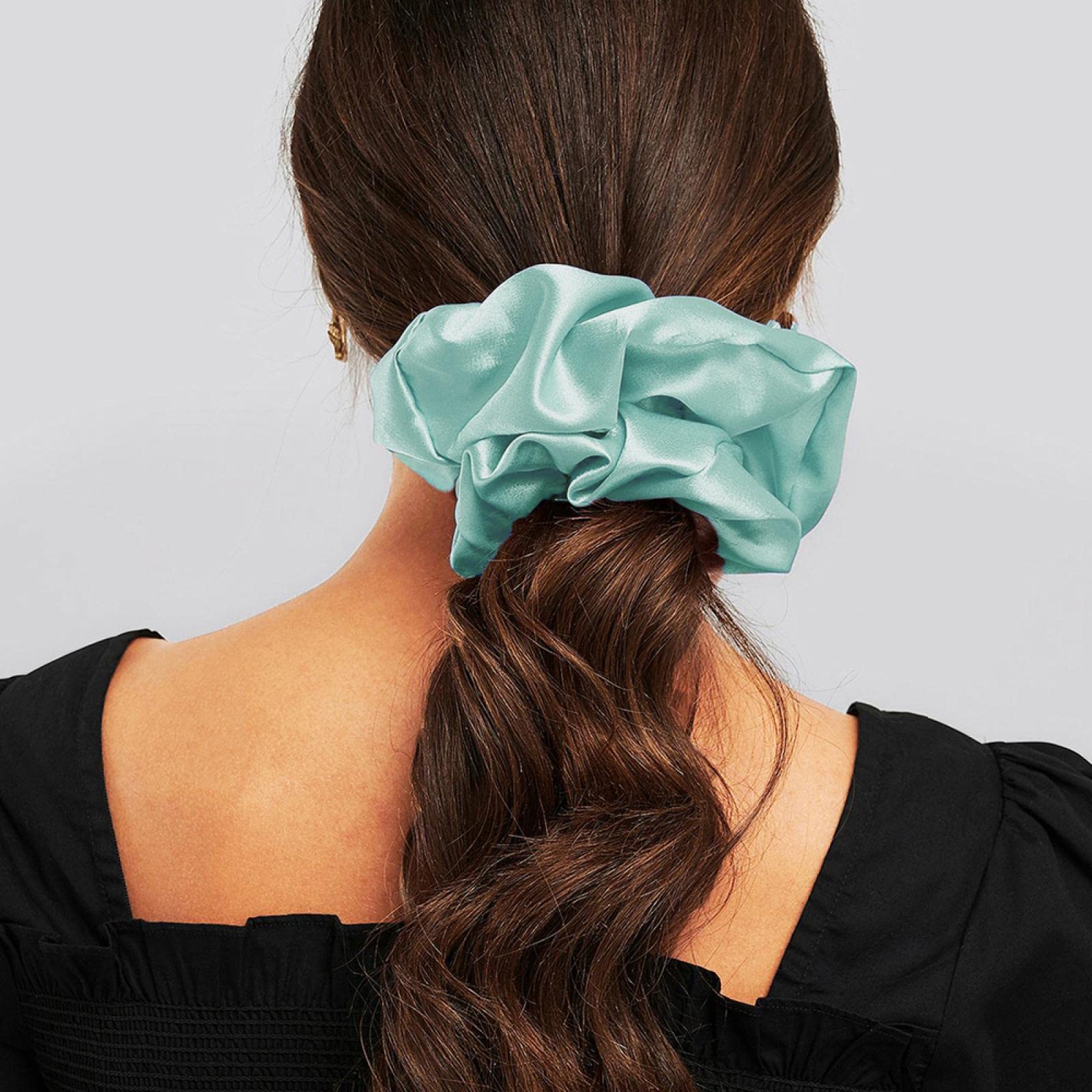 Akcesoria do włosów dziewczęce Super szerokie gładkie gumki w jednolitym kolorze gumki duże satynowe Scrunchie akcesoria do włosów dla kobiet (style1)