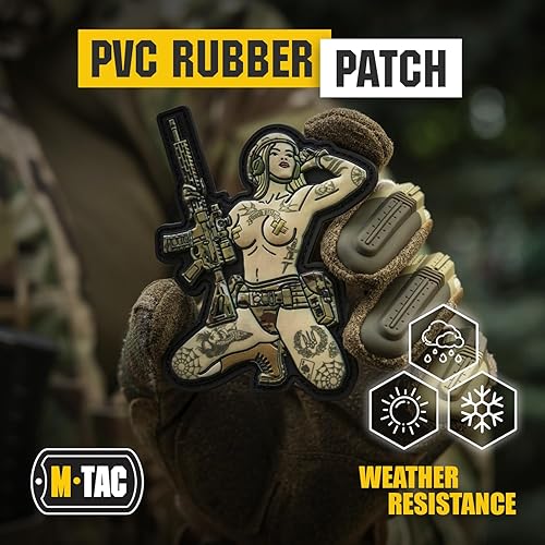 Miniatura 22 de M-Tac Morale Patch Tactical Girl - Parche militar táctico de PVC con cierre de gancho en la parte trasera - Parches para chaleco, mochilas, Tatuaje 5