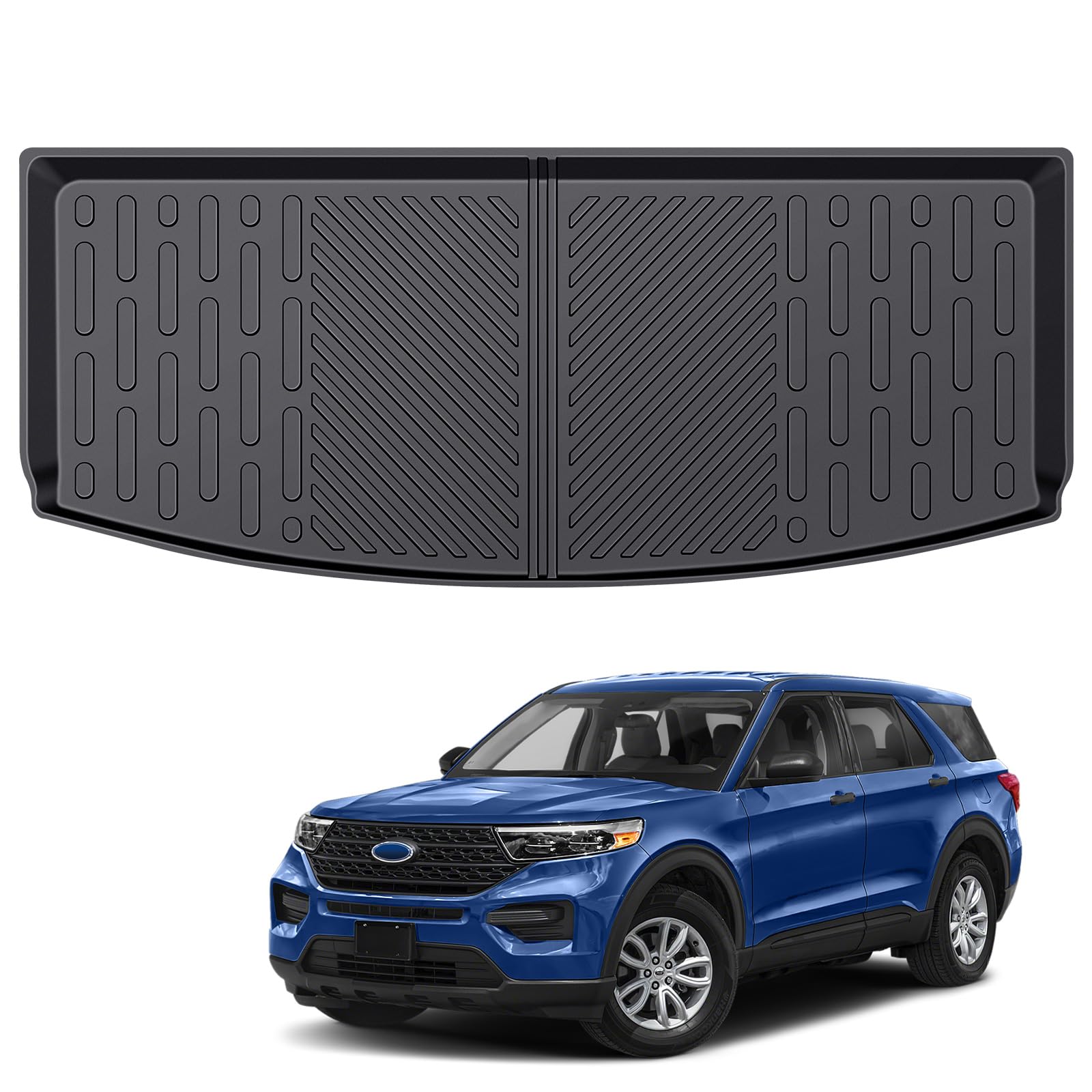 JTYZSM Rear Cargo Mat for 2020-2023 Ford Explorer 6&7 Seats All Weather TPE Anti-Slip Trunk Mat Cargo Liner for 2020 2021 2022 2023 Ford Explorer Accessories