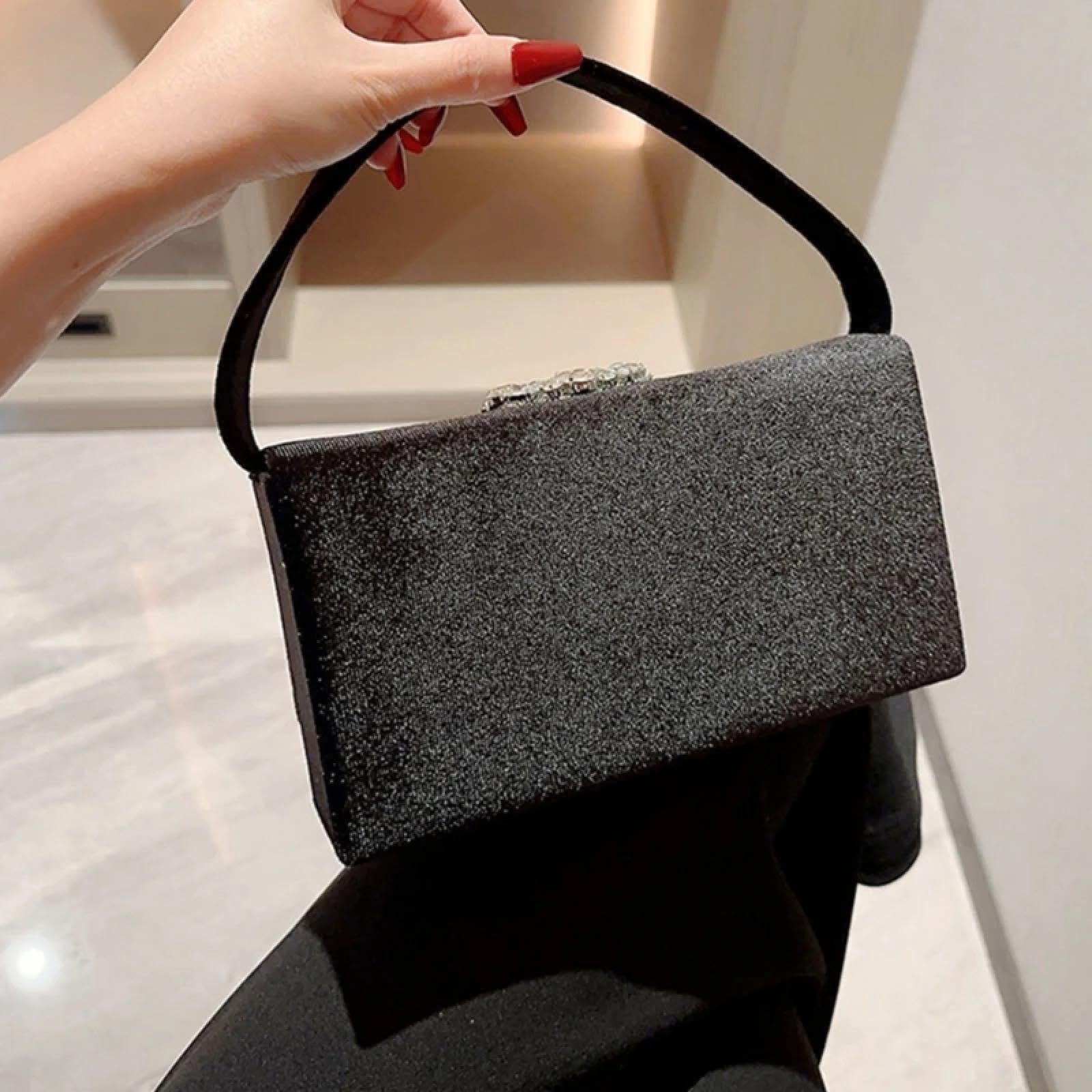 Pochette Donna Borsa da Sera alla Moda in Velluto per Feste E Balli di Fine Anno Pochette da Sposa Elegante Borsa A Tracolla con Catena da Donna