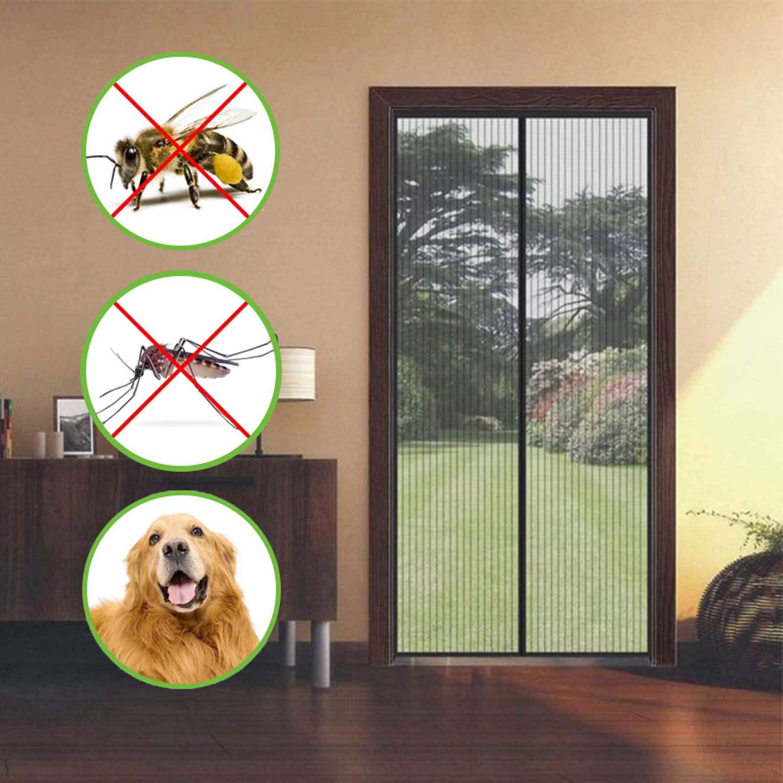 Magnetische hordeur 85 x 220 cm, Gaas Schermdeur met full-frame klittenband, Makkelijk te installeren Houd insecten buiten Laat frisse lucht binnen, Zwart