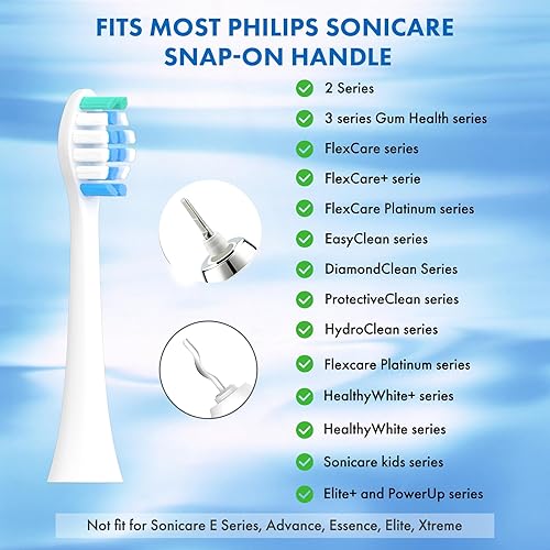 Miniatura 3 de Cabezales de repuesto compatibles con Philips Sonicare 10 cabezales de cepillo eléctrico de repuesto suave compatibles con el sistema Phillips