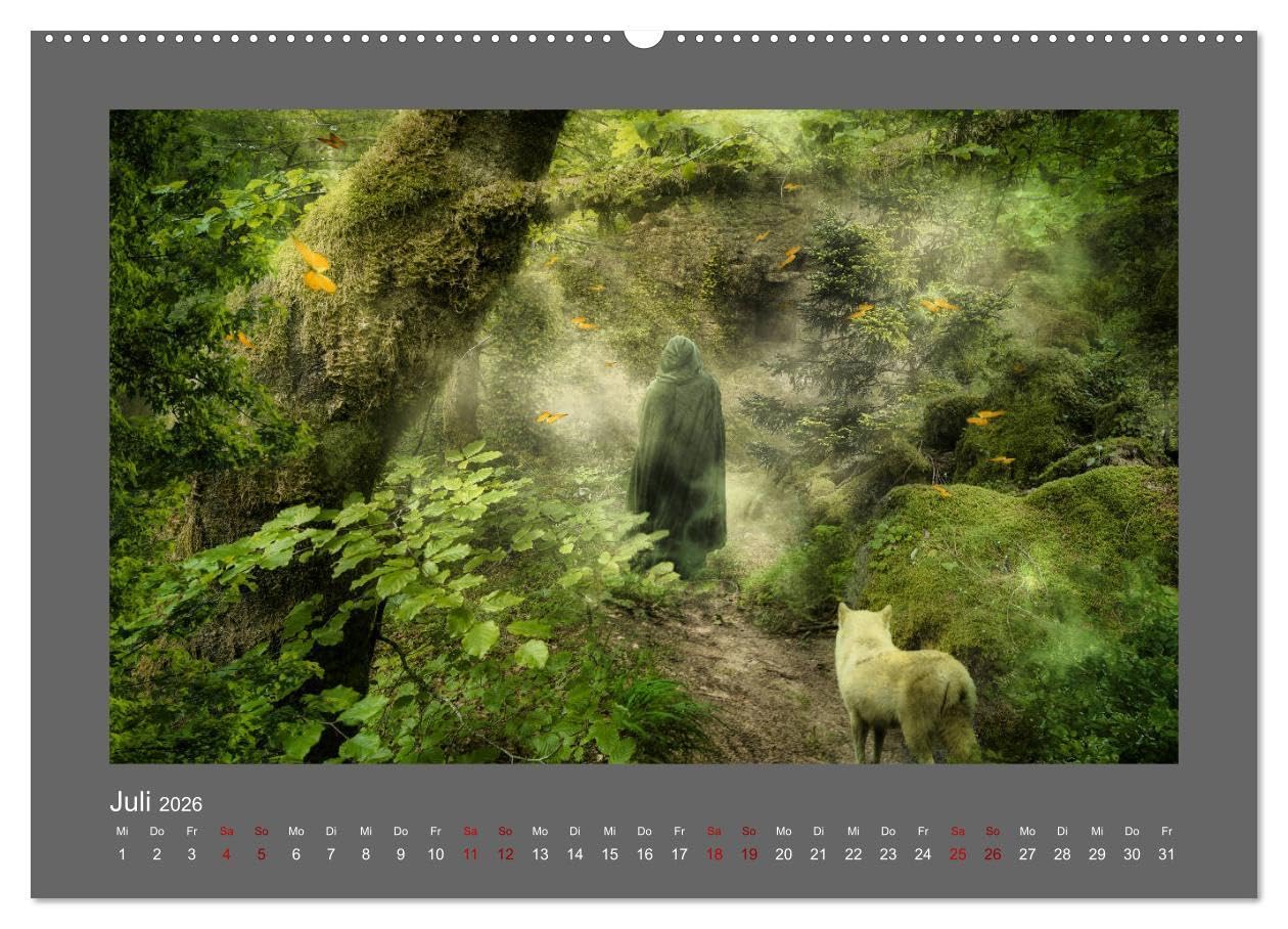 Weg des Zauberers (Wandkalender 2026 DIN A2 quer), CALVENDO Monatskalender: Ein Fantasy-Bilderbuch (CALVENDO Kunst)