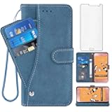 Asuwish Phone Case for Samsung Galaxy Grand Prime J2 Prime, Flip Wallet Cover with Tempered Glass Screen Protector Stand Card Holder Slot Shockproof Kickstand Cell Protective Case for 2 2J Plus Blue