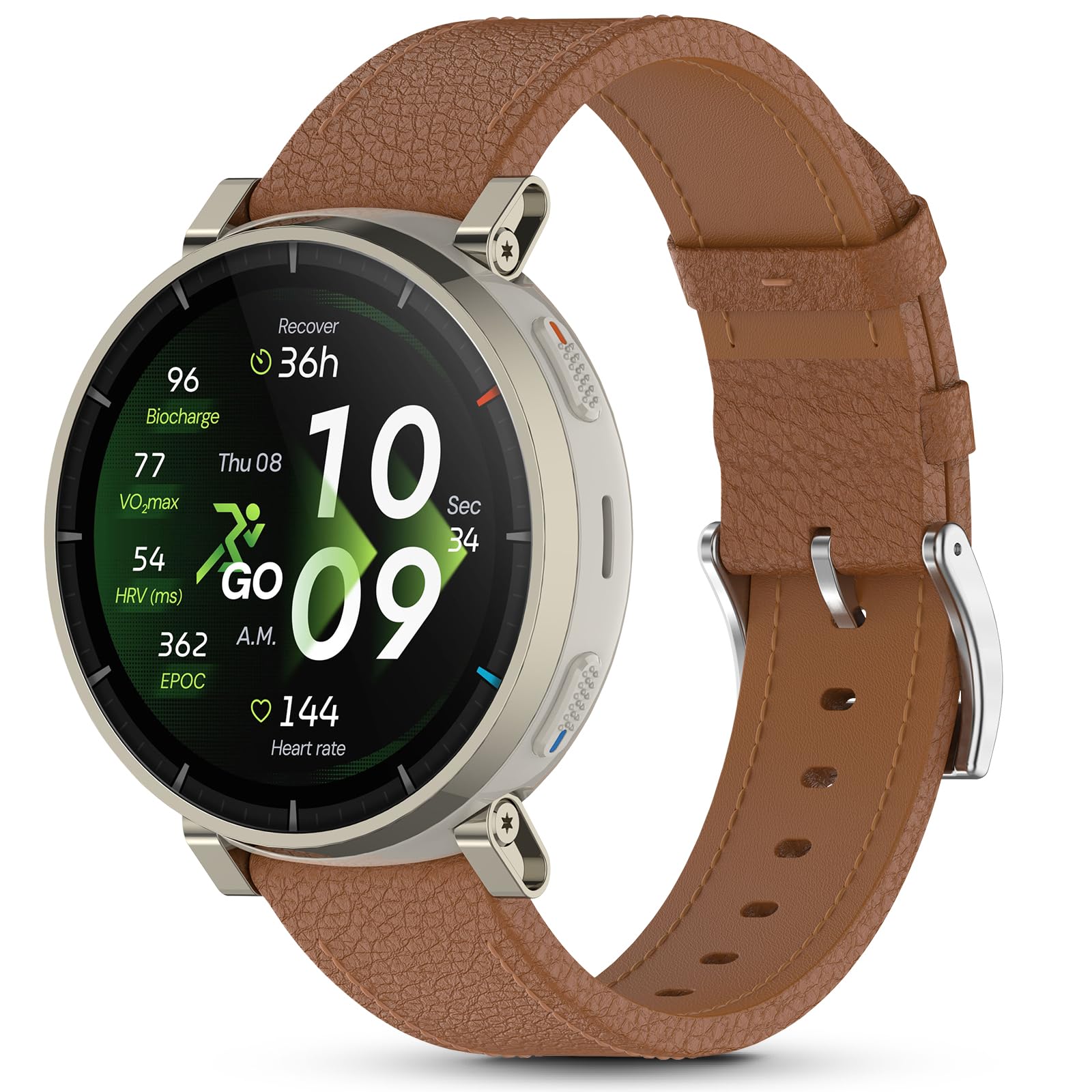 Correa de Cuero Compatible con Amazfit Active 3 Premium/Active 2/Active/2 Square/GTR Mini/GTS 4/GTS 4 Mini/Bip 3 Pro, 20mm Ajustable Correa de Reloj de Repuesto para Smartwatch.