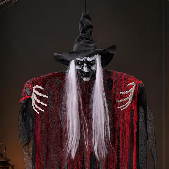 Lansian 3 Pack Halloween Hanging Skeleton Ghost Decorations Outdoor Indoor