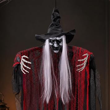 Lansian 3 Pack Halloween Hanging Skeleton Ghost Decorations Outdoor Indoor