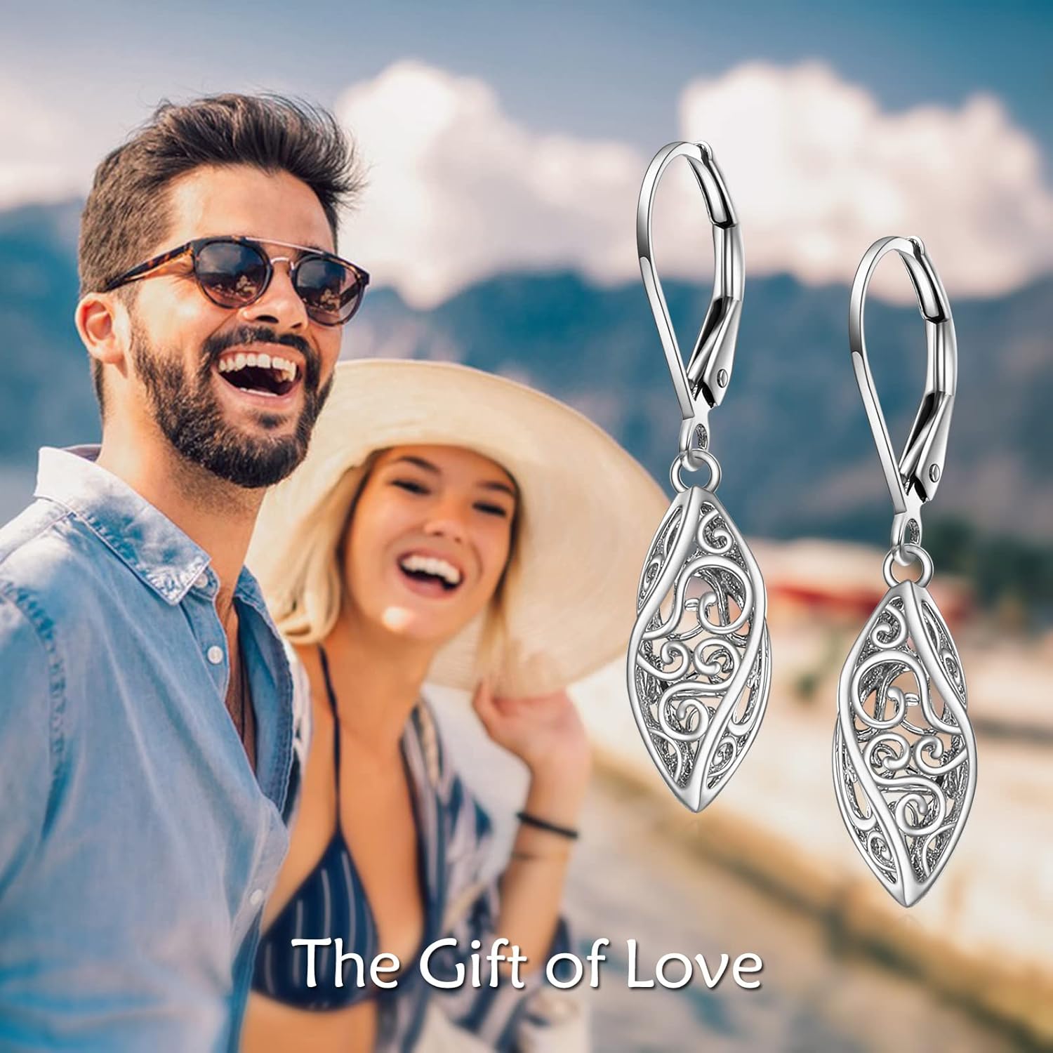 925 Sterling Silver Leverback Earrings Vintage Filigree Dangle Drop Earrings Jewelry Birthday Gifts for Women - Image 5