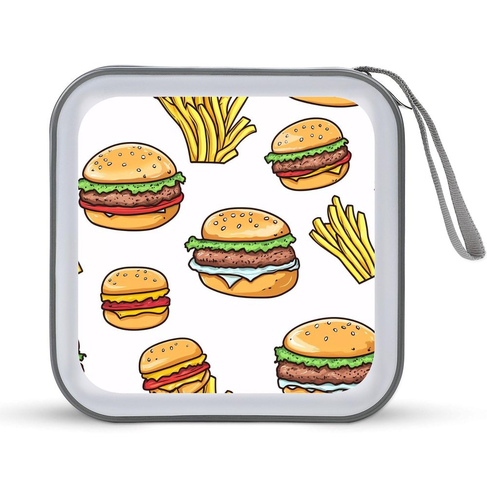 Hamburger Fried CD Case Portable DVD Holder Storage Organizer for Home Travel