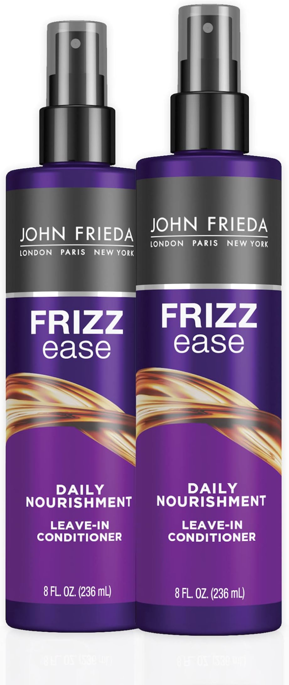 John Frieda Frizz Ease Daily Nourishment Leave-In Conditioner, Detangles Frizzy, Damaged Hair, Reduces Breakage, Protects Against Heat, with Vitamins A, C, E & Green Tea Extract, 8 Oz, Pack of 2